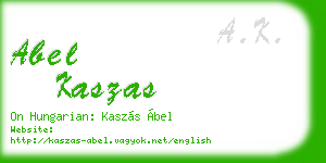 abel kaszas business card