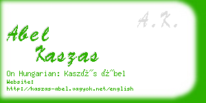 abel kaszas business card